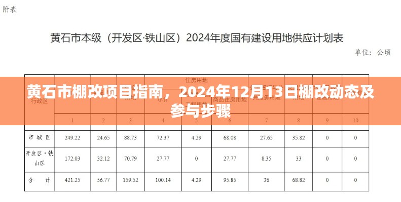 黄石市棚改项目指南，最新动态及参与步骤（2024年12月13日）