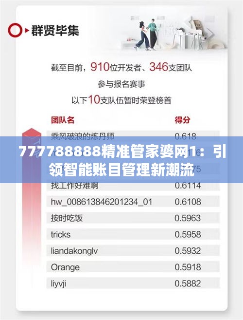 777788888精准管家婆网1：引领智能账目管理新潮流