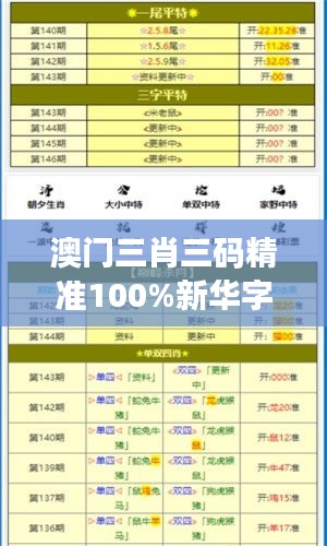 澳门三肖三码精准100%新华字典—专业术语解读与预测指南