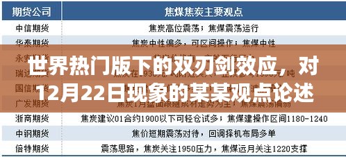 世界热门现象下的双刃剑效应，对12月22日某某观点的深度论述