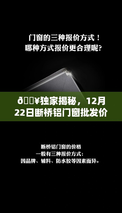 独家爆料，12月22日断桥铝门窗批发价格终极解密！