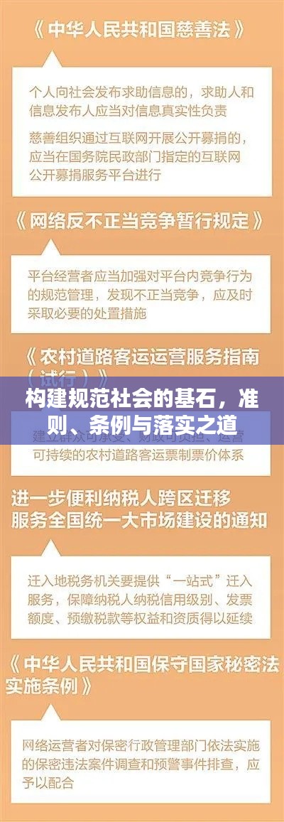 构建规范社会的基石，准则、条例与落实之道