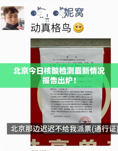 北京今日核酸检测最新情况报告出炉！