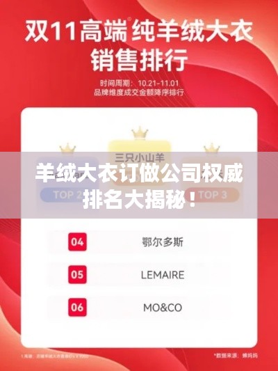 羊绒大衣订做公司权威排名大揭秘！